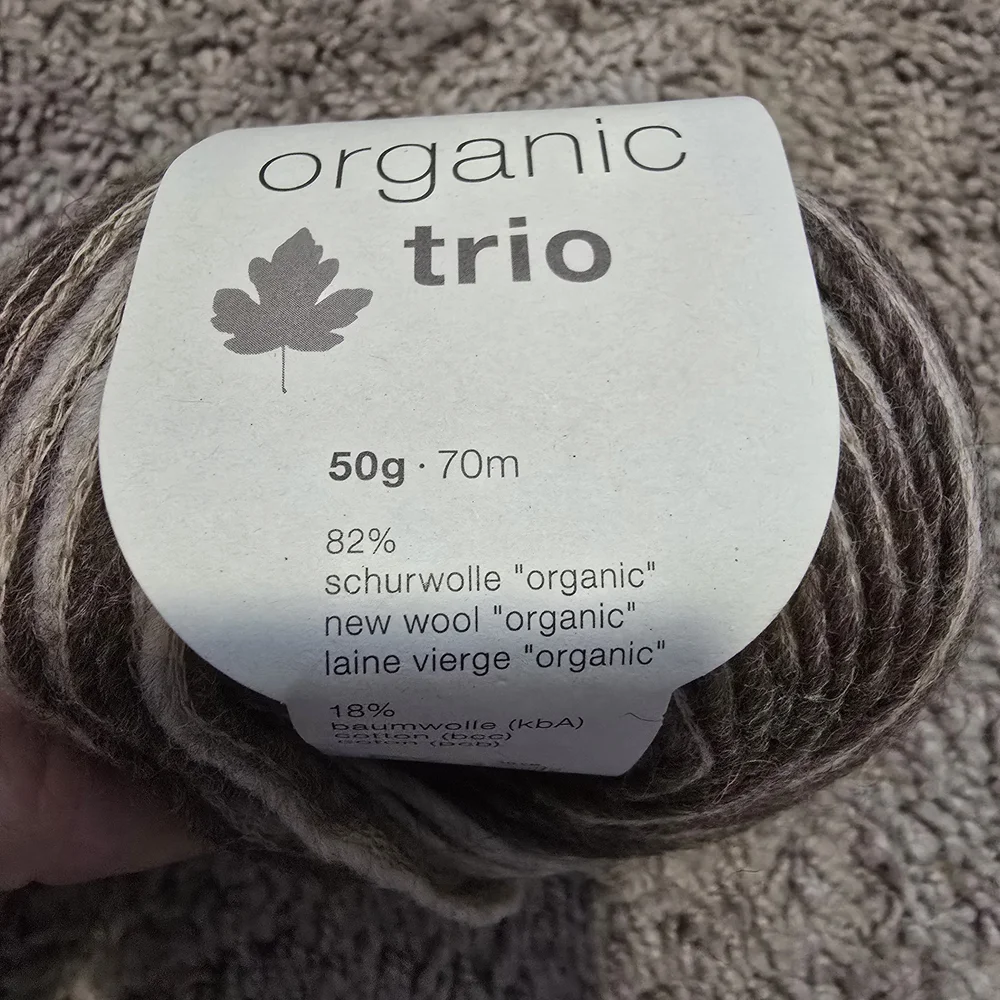 Rico Design Organic Trio Yarn - Brown and Cream (9 Balls) - Picture 2 of 3